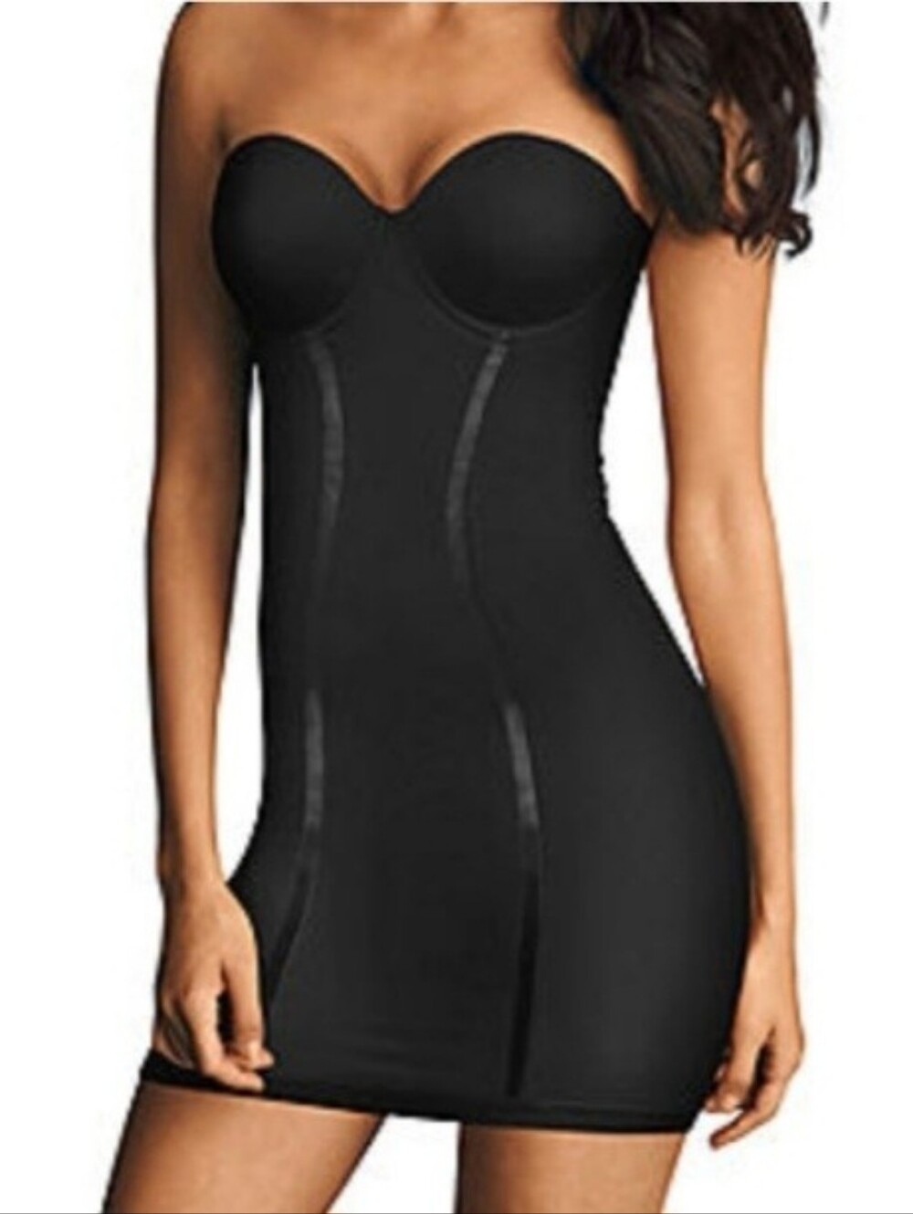 Flexees By Maidenform Black Easy Up Firm Control Convertible Shapewear Dress 34B